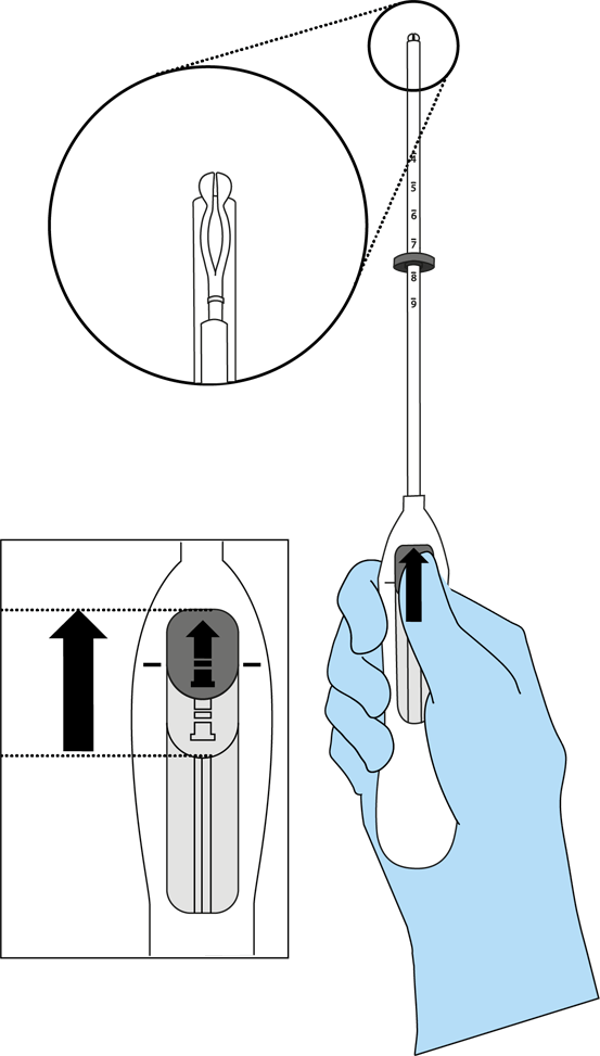 Visual of loading IUS into insertion tube
